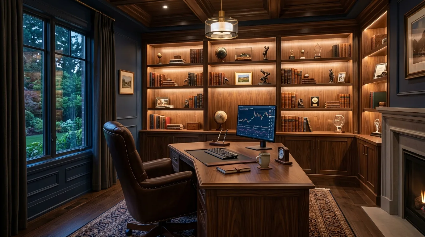 Keep cables controlled and out of sight inspiration for a home office.